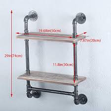 Check spelling or type a new query. Industrial Pipe Shelf Bathroom Shelves Wall Mounted 19 6in Rustic Wood Shelf With Towel Bar 2 Tier Farmhouse Towel Rack Over Toilet Pipe Shelving Metal Floating Shelves Iron Towel Holder Pricepulse