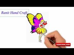 How To Draw Butterfly Girl Simple Drawing Ink Coloring Easy Drawing For Easy Drawings Butterfly Drawing Easy Drawings For Kids