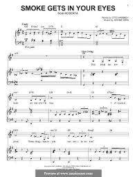 Smoke Gets In Your Eyes From Roberta By J Kern On Musicaneo Roberta Eyes Sheet Music