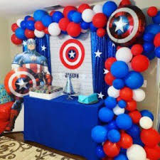 How To Make Diy Balloon Garlands Captain America Birthday Party Captain America Party Decorations Avengers Birthday Party Decorations