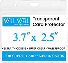 Find standard id card size. Amazon Com 6 Pcs Extra Thick Id Card Badge Holder Horizontal Clear Pvc Card Holder With Waterproof Resealable Zip Type 3 7 2 5 Inches Inner Size Office Products