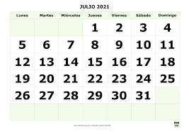 Vea aquí la versión online de calendario 2021. Plantilla Calendario Julio 2021 Para Imprimir Pdf