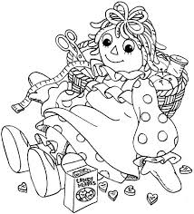 Raggedy Ann And Sewing Kit In Raggedy Ann And Andy Coloring Page Coloring Pages Raggedy Ann And Andy Raggedy