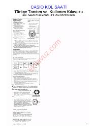 Casio Tum Modeller Icin Gecerlidir Saat Kol Saati Saat Kullanma Kilavuzu Sayfa 1 Ekilavuz Com