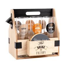Chopes A Biere En Verre X6 Et Support Imprime Factory Maisons Du Monde Bicchieri Da Birra Birra Bicchieri
