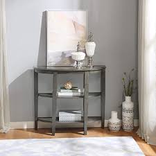 Amazonsmile Console Table Sofa Table For Entryway Semi Circle Sofa Side Table With Shelves And Solid Wood Legs 3 Tier Entry Tab
