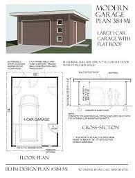 1 Car Flat Roof Garage Plan 384 M1 16 X 24 By Behm Designsbehm Garage Plans Garage Design Garage Plans Garage Plan