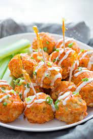 30 Minute Buffalo Chicken Meatballs Life Made Simple Buffalo Chicken Meatballs Appetizer Recipes Food