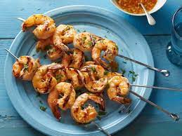 Grilled Shrimp With Chili Cocktail Sauce Recipe Food Network Recipes Food Summer Grilling Recipes