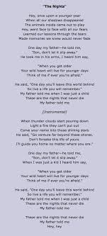 These are the nights that never die. Doaa A2 Media Studies Lyric Analysis 1