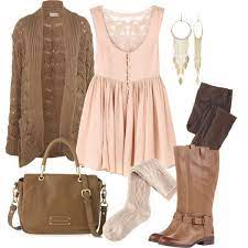 Brown Fall Polyvore Combinations Fashionsy Com Romantic Outfit Chic Winter Outfits Polyvore Outfits