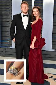 Emily ratajkowski celebrity engagement two stone ring with full white princess and pear cut moissanite in 14k solid gold || celebrity ring. 50 Best Celebrity Engagement Rings Biggest Most Expensive Rings