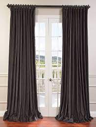 Iron Grey Doublewide Vintage Cotton Velvet Curtain Velvet Curtains Extra Wide Curtains Purple Curtains