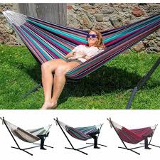 Hammock swing bed with stand. Two Person Hammock Camping Thicken Swinging Chair Outdoor Hanging Bed Canvas Rocking Chair Not With Hammock Stand 200 150cm Hammocks Aliexpress