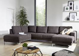 Wohnlandschaft in hellgrau mit kissen kaufen : Wohnlandschaft 300x200x83 Dunkelgrau London