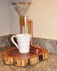 Copper Wood Pour Over Drip Coffee Maker Dripper Stand With Wood Base Hand Made Coffee Coffee Dripper Coffee Maker