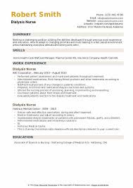 Dialysis Nurse Resume Samples Qwikresume