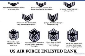 Each correlates to increased levels of training, education, technical competence, experience, leadership, and managerial responsibilities. Usaf Enlisted Rank Gun And Game Forum