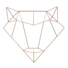 Deco Murale Renard Origami En Metal Dore 40x40 Maisons Du Monde