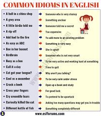 Top 60 Interesting Idioms For Kids With Their Meaning Esl Forums Idioms And Phrases English Phrases Learn English Words