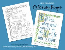 • bible story coloring pages . Obey Your Parents Coloring Page Flanders Family Homelife