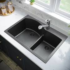w double basin drop in kitchen sink