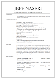 Panel Beater Jobs Resume Free Resume Sample Job Resume Resume Template Examples Sample Resume Templates