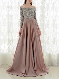 Apricot Patchwork Sequin Pleated Off Shoulder Sparkly Glitter ...