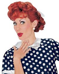 Adult's I Love Lucy Lucille Ball Curly Red Classic Lucy Wig Costume  Accessory