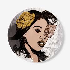 Mickalene Thomas "Tiffona Lisa #2," 2016 © Mickalene Thomas Supported by  Deux Femmes Noires Edition of 250 SOLD OUT One plate purchased can feed up  to 100 homeless and hungry individuals Pre-Order