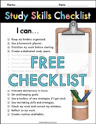 Study Skills Checklist Study Skills Study Skills Worksheets Back To School Organization For Teens
