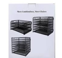 Price History Of 4square 3 Tier Metal Mesh Desk Organizer File Rack |  Document Storage Tray Newspaper, Magazine Holder Stand For Office, Home,  And ...
