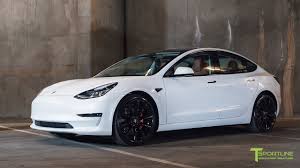 If the tesla model 3 performance appeals to you, you're probably a different kind of electric car buyer. Pearl White Tesla Model 3 Customized With A Special Interior Color And 20 Staggered Tst Wheels Youtube