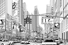 Black And White Nyc Background Black White New York Wallpaper Illustrated Design Muralswallpaper In 2020 New York Wallpaper Nyc Murals City Cartoon