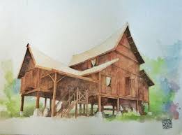Lukisan Rumah Kampung Negeri Sembilan