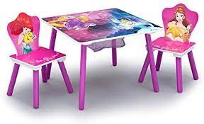 This set features fun and colorful graphics of disney princesses. Delta Children Kids Table And Chair Set With Storage 2 Chairs Included Ideal For Arts Crafts Snack Time Homeschooling Homework More Disney Princess Amazon Ae Home