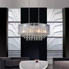 Cwi Lighting Radiant 6 Light Chrome Chandelier With White Shade Chrome Chandeliers Chandelier Chrome Lighting Living Room