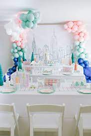 Kick off the festivities with football themed tableware: Kara S Party Ideas Pastel New York City Birthday Party Kara S Party Ideas