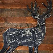 Rustic Deer Butcher Shop Sign Venison Meat Chart Butcher Diagram Meat Cuts Kitchen Wall Art Hunting