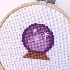 Crystal Ball Emoji Magic Funny Cute Cross Stitch Pattern Etsy Tiny Cross Stitch Cute Cross Stitch Cross Stitch Designs