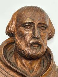 Victorian Carved Religious Figure Saint Crossed Keys Of Heaven Sculpture