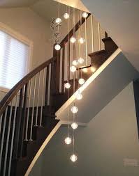 Led Crystal Glass Ball Droplight Stairs Chandelier Lamp Ceiling Light Customized Ebay Staircase Chandelier Stairway Lighting Crystal Chandelier Lighting