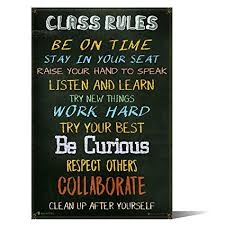 Classroom Rules Sign Chart Laminated Extra Large By Teachers For Students Learning In School Study Hall 20x30