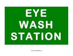Free editable name tracing worksheet practice printable. Printable Station Eye Wash Sign