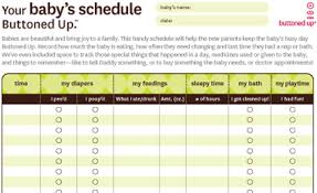 Free Printable Babys Schedule Form Buttoned Up
