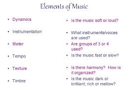 The tone quality of the sound being produced. Basic Elements Of Music Elements Of Music Dynamics