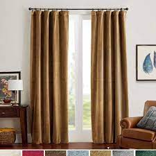 Lend a sophisticated look with gorgeous gold curtains & blinds. Amazon Com Velvet Curtains Room Darkening Thermal Insulated Super Soft Luxury Drapes For Bedroom Rod Pocket Window Curtain For Living Room 2 Panels 52 By 108 Inch Gold Brown Kitchen Dining