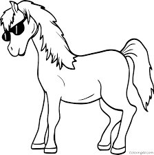 Advantages of coloring pages coloring pages for kids as an educational tool is an excellent method to improve motor skills, fine motor movement, hand to eye coordination, handwriting. Horse With Sunglasses Coloring Page Coloringall