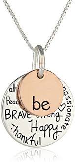 Two Tone Be Graffiti Charm Necklace 18 Charm Necklace Silver Engraved Jewelry Inspirational Necklace