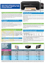 Epson Inktank System Printers Printing Cost Comparison Chart